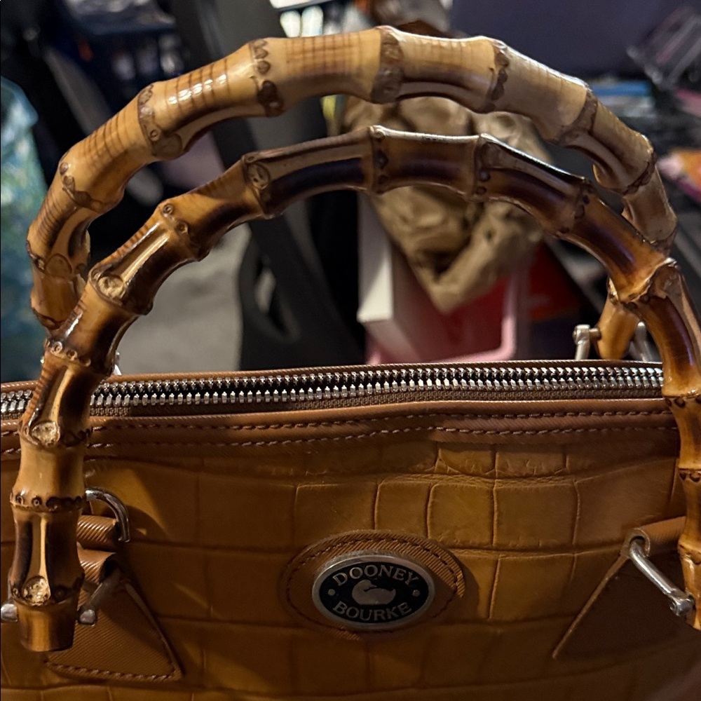 Dooney & Bourke Tan Croc-Embossed Satchel - Picture 4 of 9